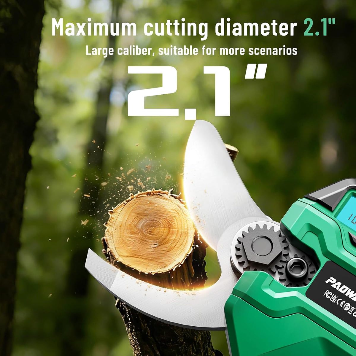 30mm Electric Pruning Shears, Upgraded Cordless Electric Scissors, with Brushless Motor | Dual 2.0Ah Battery | Sk7 Blade | LCD Display for Heavy-Duty Garden, Orchard & Branch Cutter