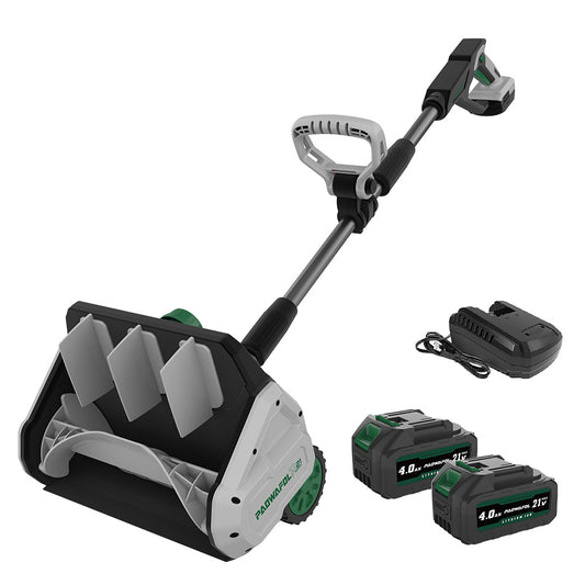 Cordless Snow Removal 10 INCH Snow Blower with Variable-Speed Steel Auger 20ft Throw Max