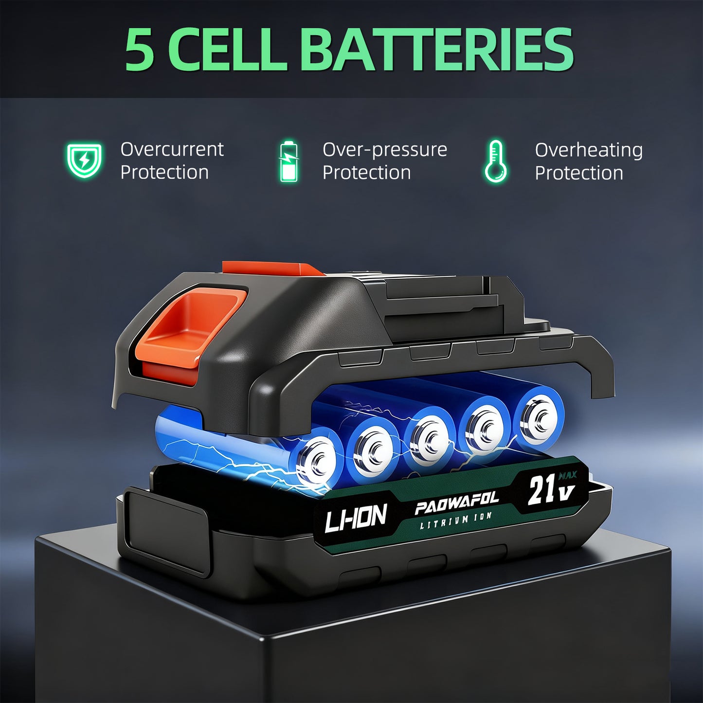 Cordless chainsaw with powerful motor, fast cuts, and easy handling for tree trimming with 2 batteries