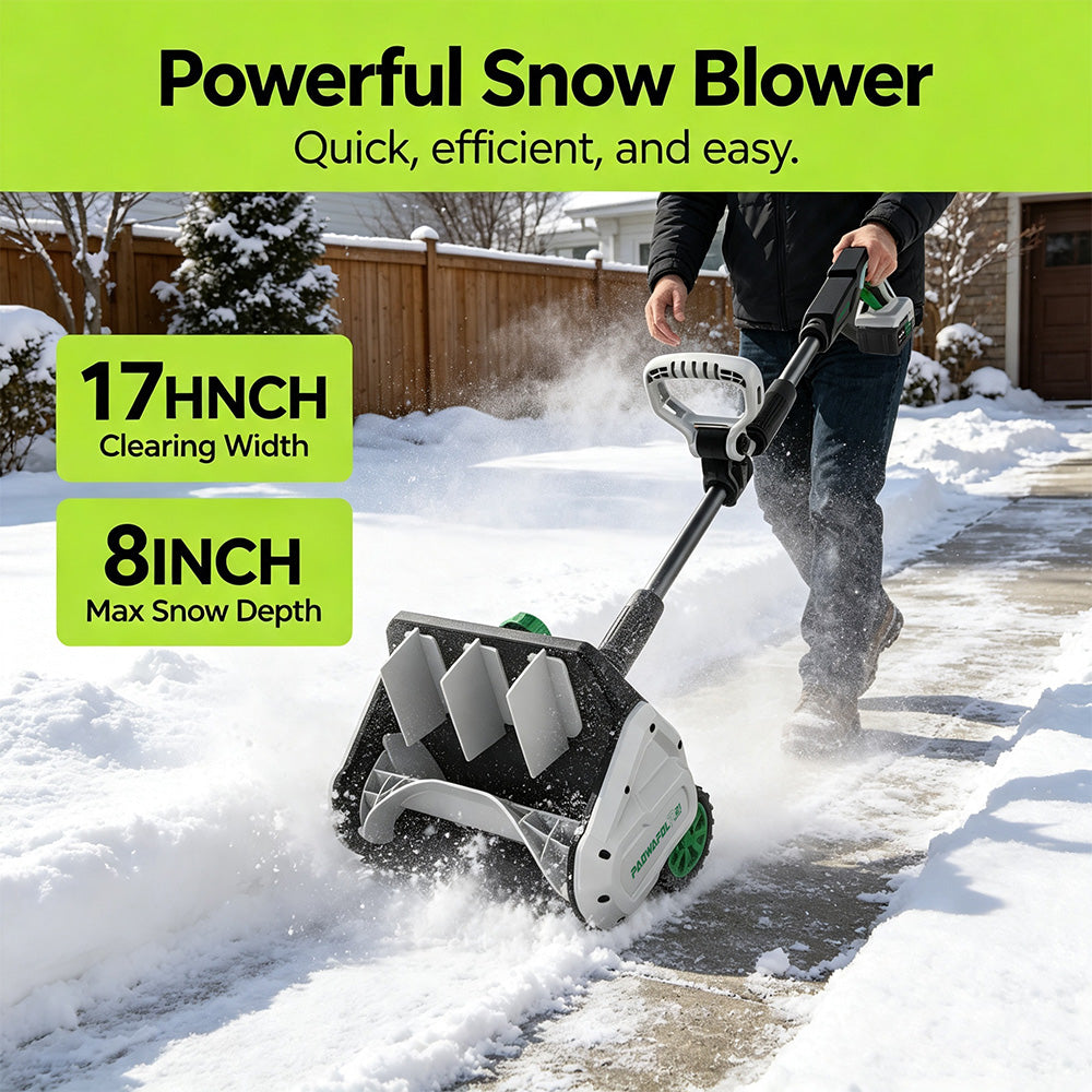 Cordless Snowe Blower 12 INCH Snow Shovel with Directional Plate & Adjustable Front Handle