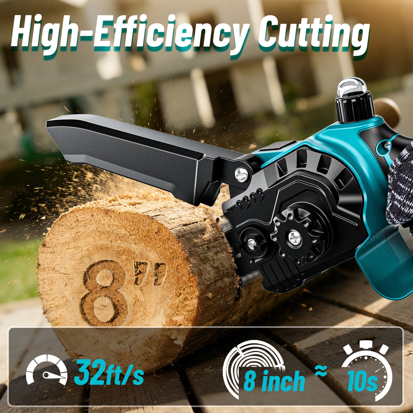 2-in-1 Pole Saws for Tree Trimming, Mini Chainsaw Cordless 6 Inch with 15 FT Max Reach, Electric Pole Saw with 2*21V Batterys Branch Cutter for Tree Trimmer Pole Saw Blue