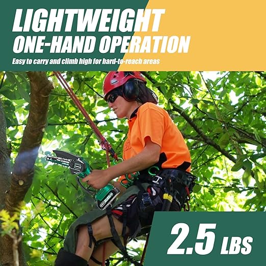 Mini Chainsaw Cordless 6-Inch, Handheld Small Power Chain Saws Battery Power Operated Electric Hand Mini Chain Saw Portable Pruning Shears for Wood Tree Branches, Strong Power Courtyard Garden Tools