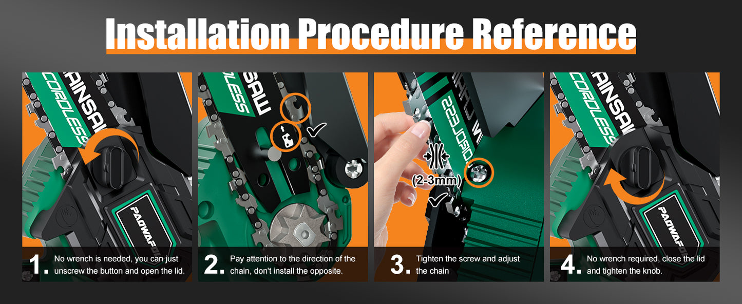 Mini Chainsaw Cordless, 6-inch Battery Powered Mini Chainsaw, Portable Handheld Small Power Chain Saws Hand Electric Pruning Shear with 2 Rechargeable Batteries for Courtyard, Tree Branches and Garden