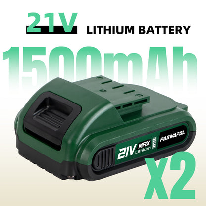 PAOWAFOL Cordless Drill Electric Power Drill with 2 Battery Two Variable Speed and 25+3 Torque Settings with Work Light, Max torque 30N.m,Easy Handling,Powerful Performance,for Home Renovation, DIY Projects, Professional Daily Drill Set