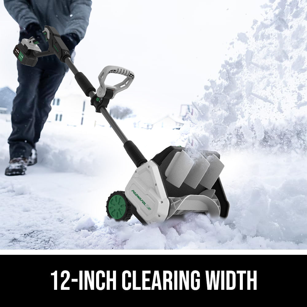 Cordless Snowe Blower 12 INCH Snow Shovel with Directional Plate & Adjustable Front Handle
