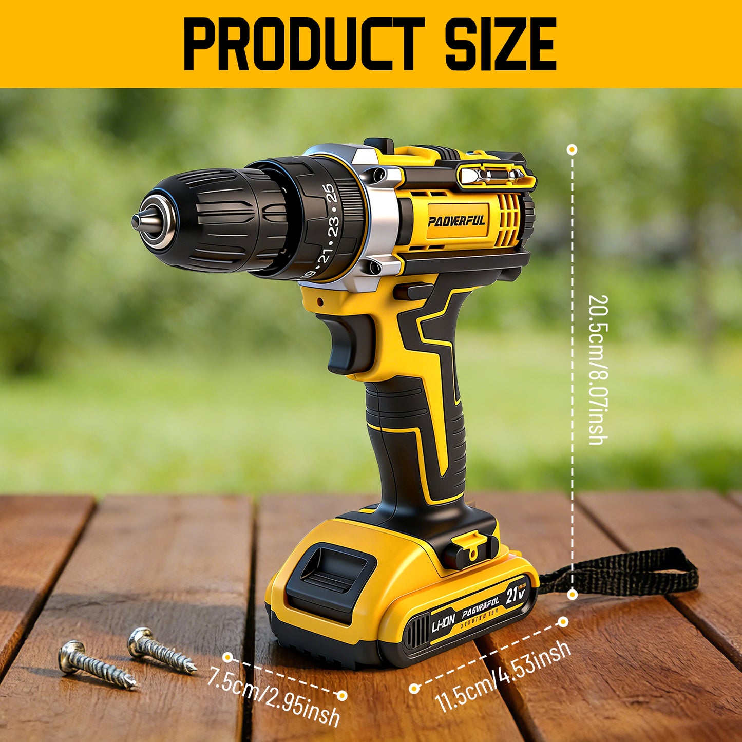 PAOWAFOL 210 Pciece 21V Cordless Drill,All in 1 with 2 battery electric drill,Multi Functional Tool Kit for Men gift,Home,DIY,daily maintenance